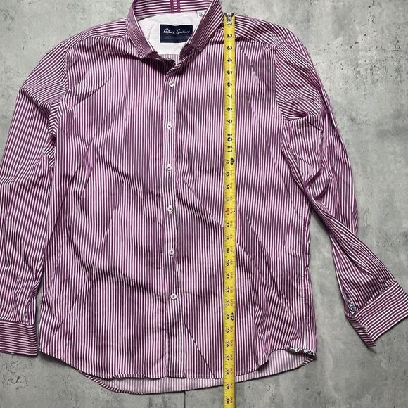 Robert Graham Modern Americana Premium Stripe Shirt Mens XL Red Fitted Flip Cuff - Picture 10 of 12
